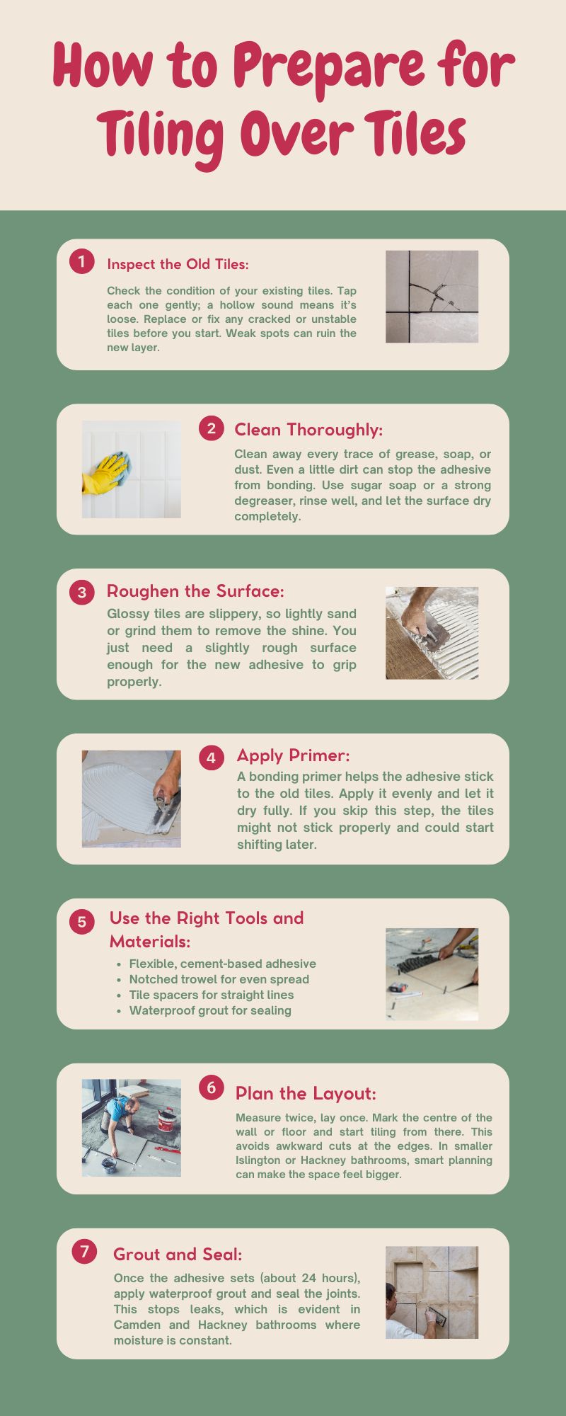 How to Prepare for Tiling Over Tiles