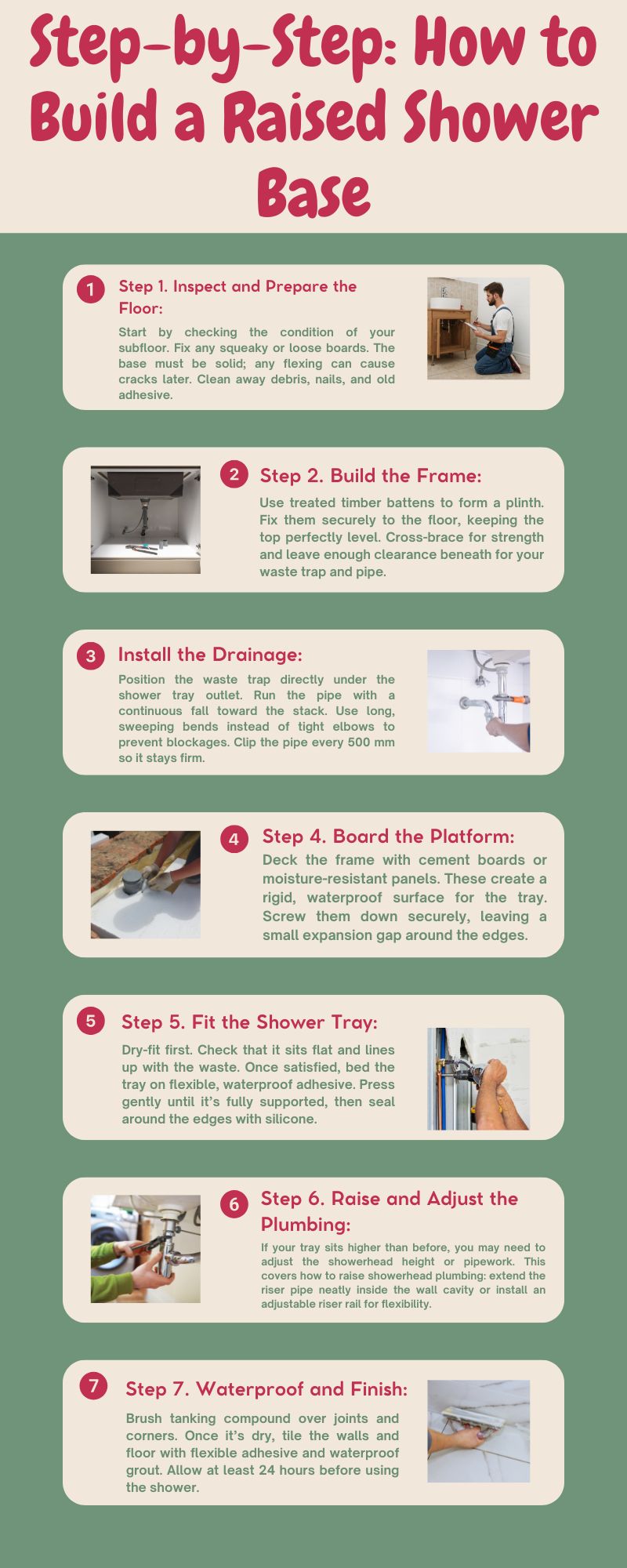 Step-by-Step: How to Build a Raised Shower Base